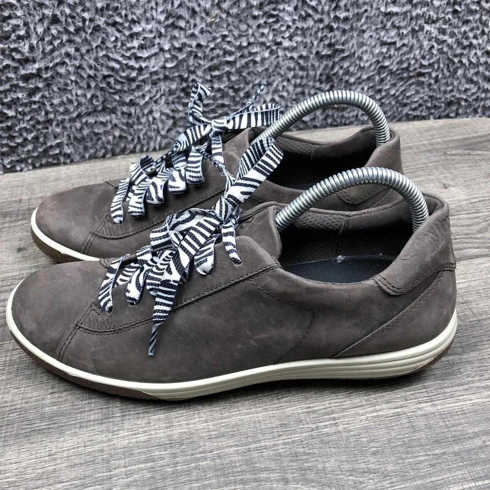 Ecco Shoes Womens Size 10.5 Brown Leather‎ Hydromax Walking Casual Sneakers